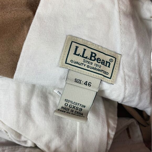 LL Bean Mens Sz 46 Khaki Relaxed Outdoor Hiking Utility Work Cargo Shorts OGSX9 - Picture 4 of 4